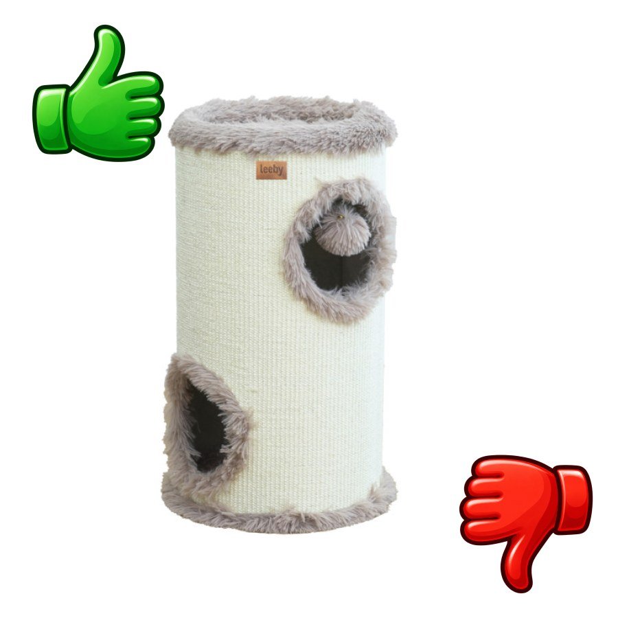 Leeby Bruno barril rascador con cama nido y juguete para gatos