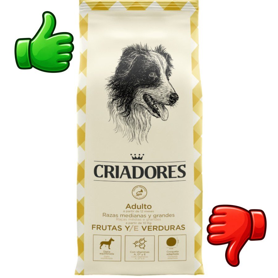 Criadores Adulto Frutas y Verduras pienso para perros de razas medianas y grandes