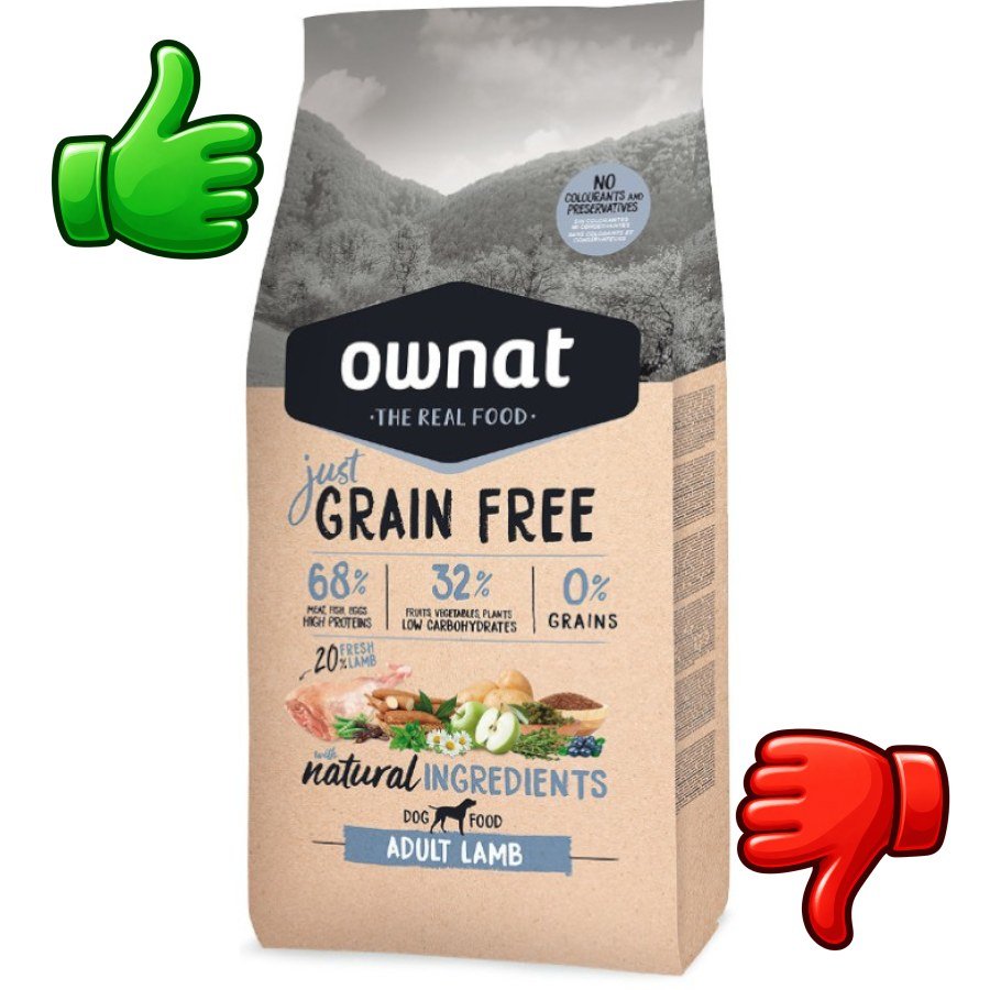 Ownat Just Grain Free Adult Cordero pienso para perros