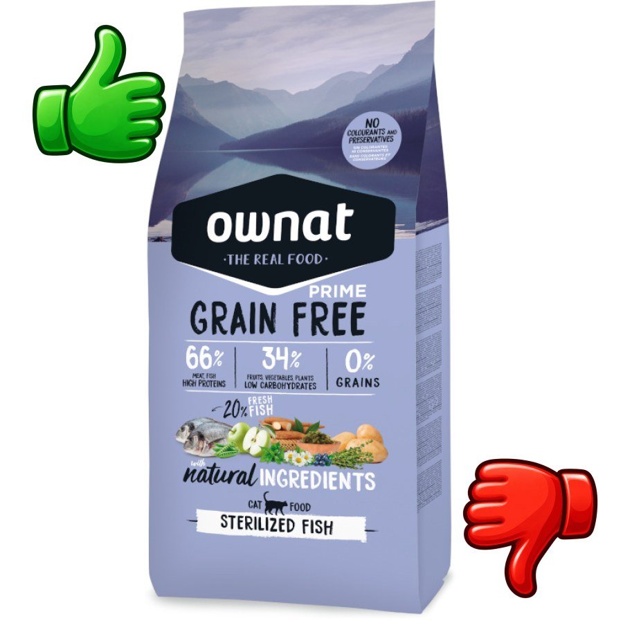 Ownat Prime Grain Free Esterilizado Pescado pienso para gatos
