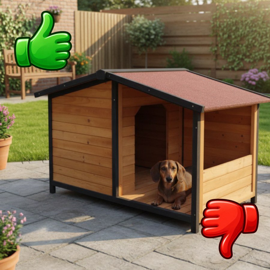TK-Pet Rocky Caseta de Madera con Patio para perros