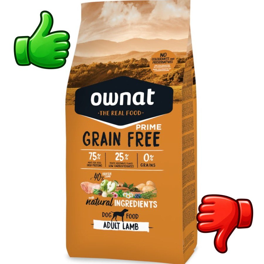 Ownat Prime Grain Free Adulto Cordero pienso para perros