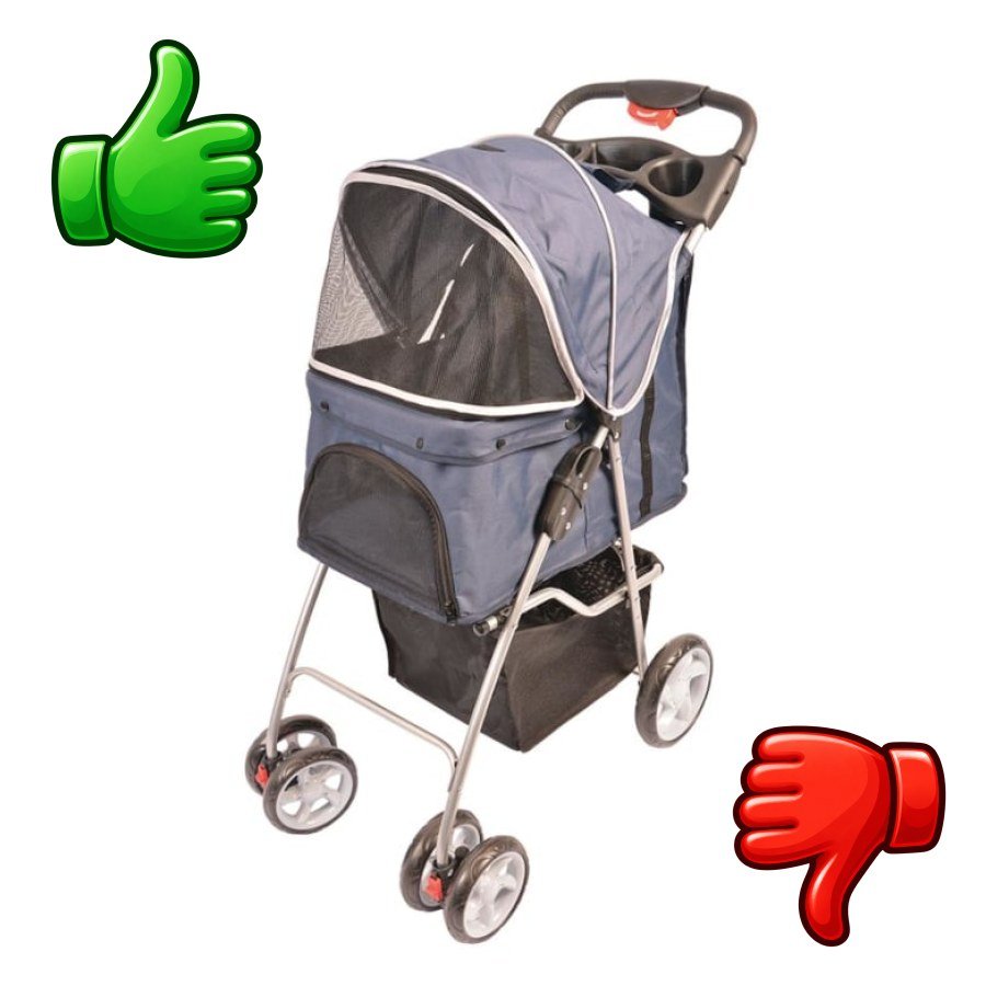 Duvoplus Carrito de Paseo 4 ruedas para perros y gatos