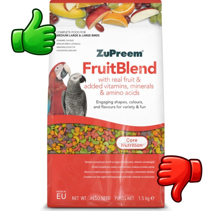 ZuPreem FruitBlend Medium Large & Large pienso para pájaros