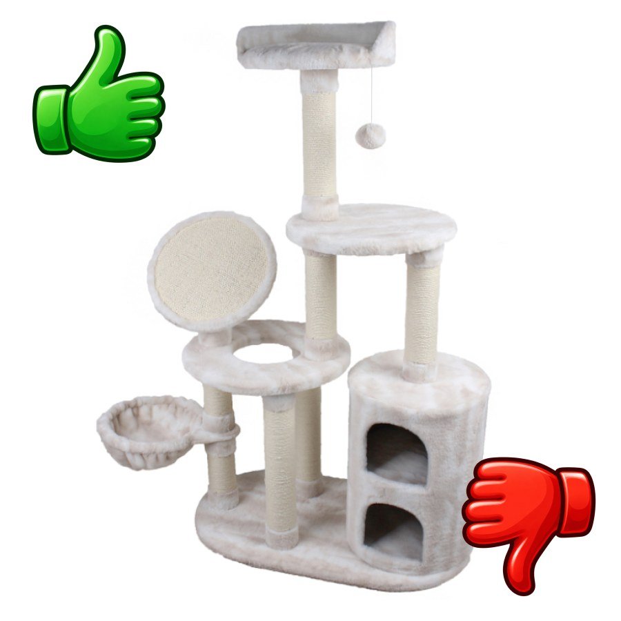 Nayeco Season Árbol Rascador Blanco de tres niveles para gatos