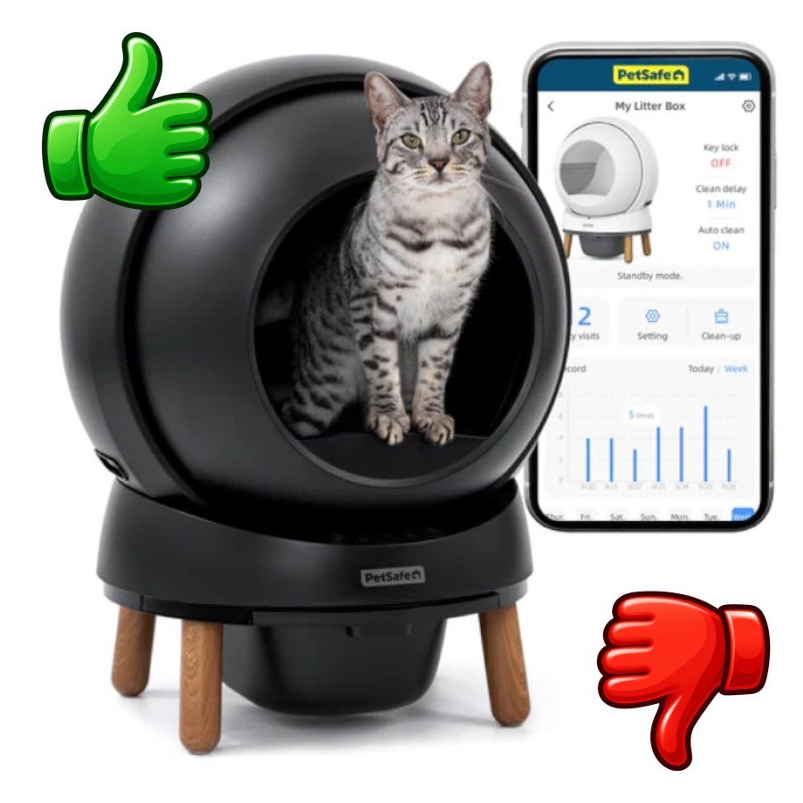 PetSafe SmartSpin Arenero Autolimpiable Negro para gatos
