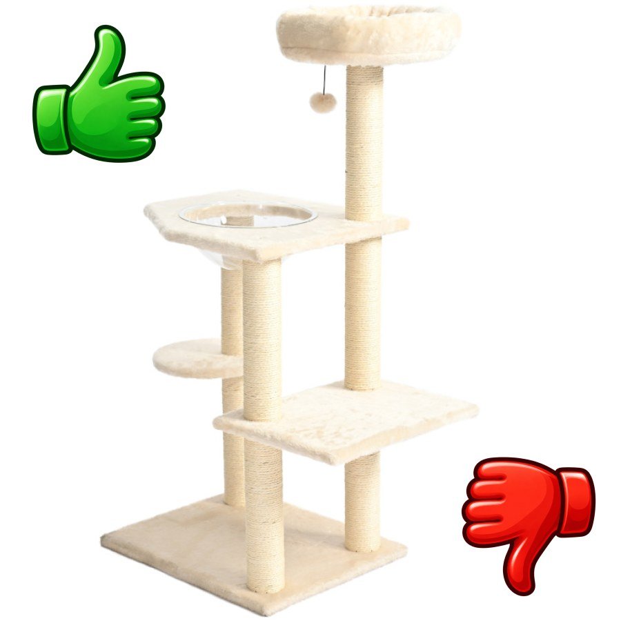 Leeby Luna árbol rascador con cama y juguete para gatos