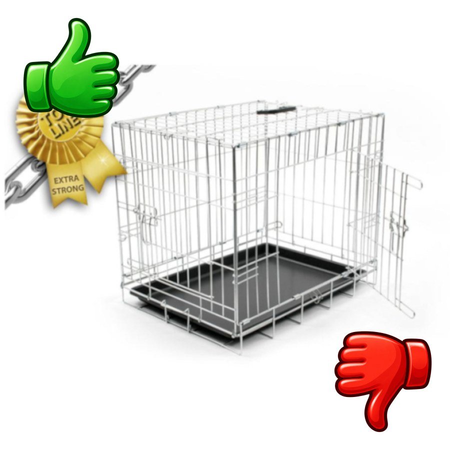 Duvoplus Cromo Jaula de Metal Extra fuerte para perros