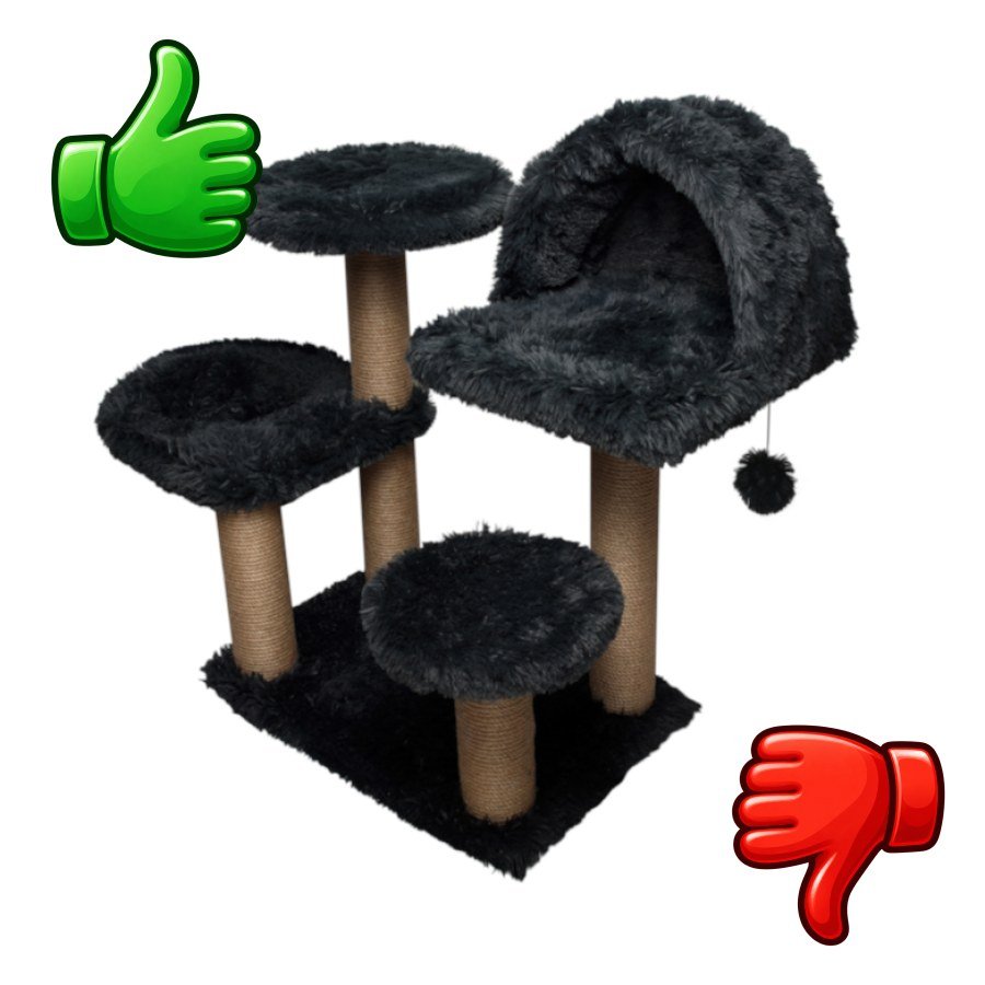 Catshion Katy Árbol Rascador con Cueva Gris para gatos