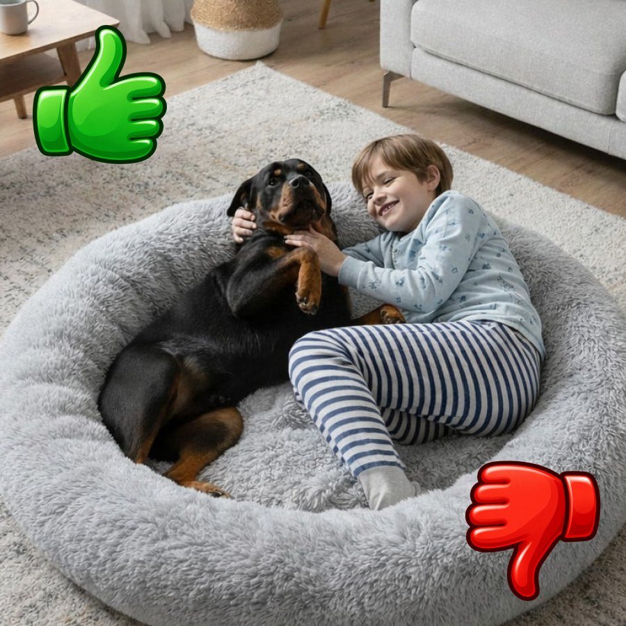 Leeby Cama Donut Anti Estrés XXL Gris para personas y perros