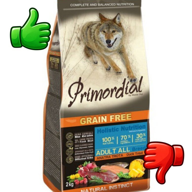 Primordial Adult Grain Free Pato y Trucha pienso para perros