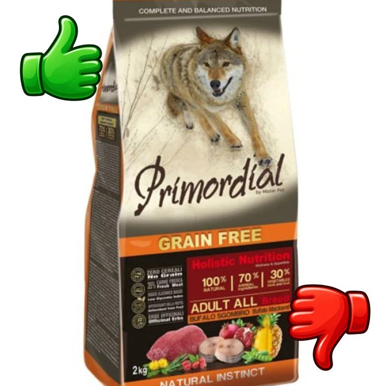 Primordial Adult Grain Free Búfalo y Caballa pienso para perros