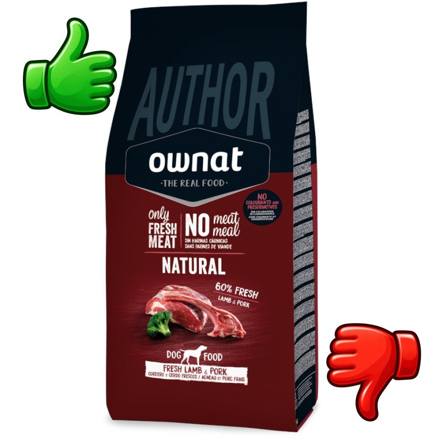 Ownat Author Natural Cordero Fresco y Cerdo pienso para perros